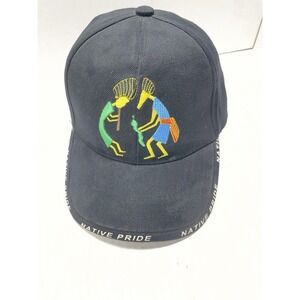 Native Pride Ball Cap Hat Black Lg Spellout On Back Adjustable